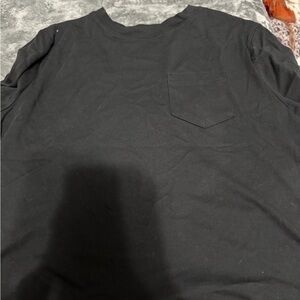 Black Pocket Crew Neck Shirt